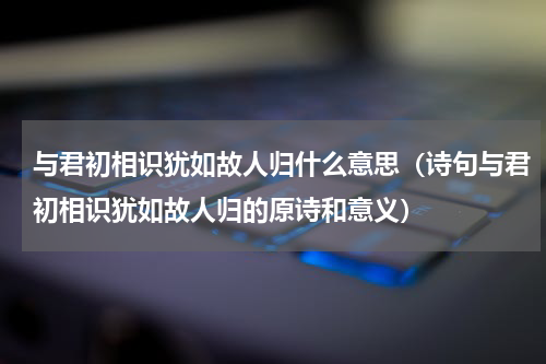 与君初相识犹如故人归什么意思（诗句与君初相识犹如故人归的原诗和意义）