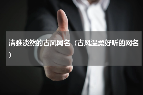 清雅淡然的古风网名（古风温柔好听的网名）