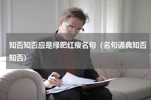 知否知否应是绿肥红瘦名句（名句诵典知否知否）