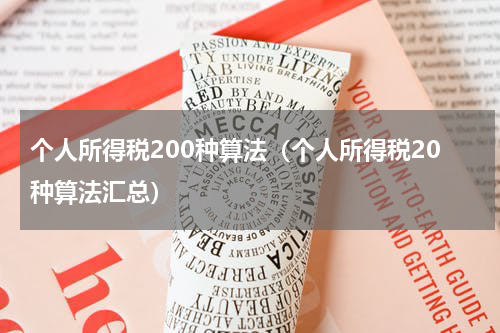 个人所得税200种算法（个人所得税20种算法汇总）