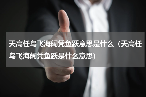 天高任鸟飞海阔凭鱼跃意思是什么（天高任鸟飞海阔凭鱼跃是什么意思）