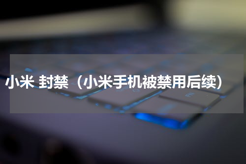 小米 封禁（小米手机被禁用后续）