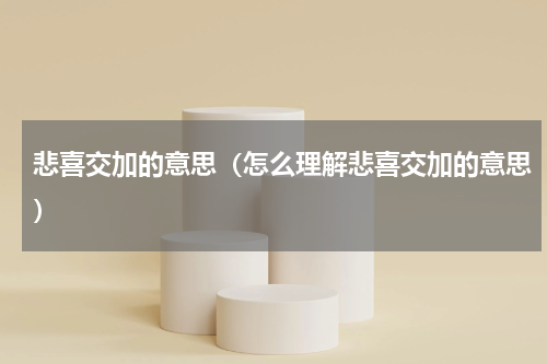 悲喜交加的意思（怎么理解悲喜交加的意思）