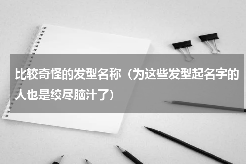 比较奇怪的发型名称（为这些发型起名字的人也是绞尽脑汁了）