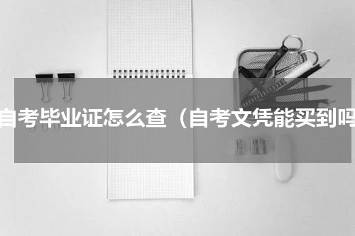 高自考毕业证怎么查（自考文凭能买到吗）