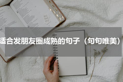 适合发朋友圈成熟的句子（句句唯美）