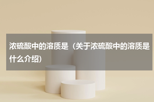 浓硫酸中的溶质是（关于浓硫酸中的溶质是什么介绍）