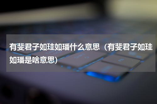 有斐君子如珪如璠什么意思（有斐君子如珪如璠是啥意思）