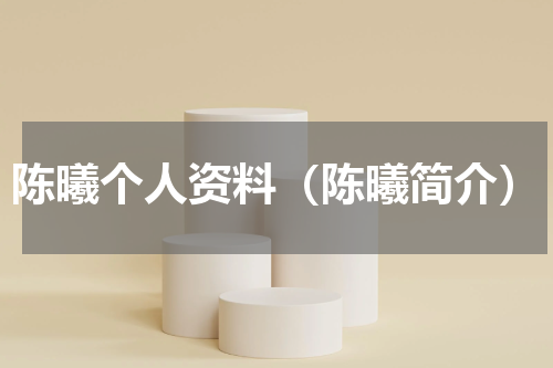 陈曦个人资料（陈曦简介）