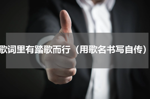 歌词里有踏歌而行（用歌名书写自传）
