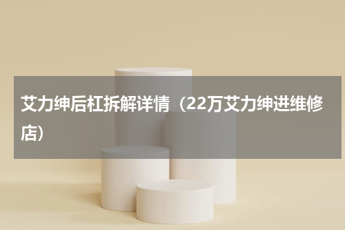 艾力绅后杠拆解详情（22万艾力绅进维修店）