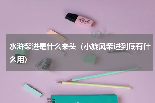 水浒柴进是什么来头（小旋风柴进到底有什么用）