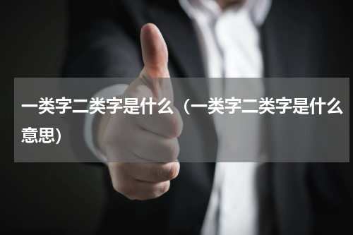 一类字二类字是什么（一类字二类字是什么意思）