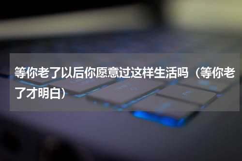 等你老了以后你愿意过这样生活吗（等你老了才明白）