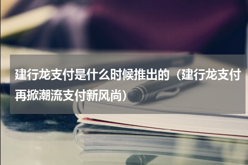 建行龙支付是什么时候推出的（建行龙支付再掀潮流支付新风尚）