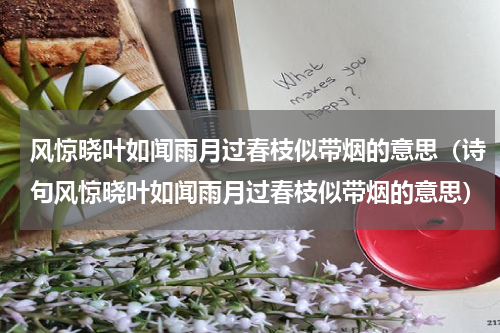 风惊晓叶如闻雨月过春枝似带烟的意思（诗句风惊晓叶如闻雨月过春枝似带烟的意思）