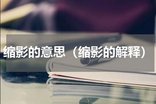 缩影的意思（缩影的解释）