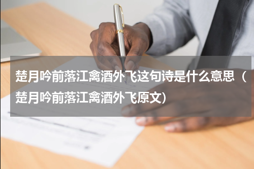楚月吟前落江禽酒外飞这句诗是什么意思（楚月吟前落江禽酒外飞原文）