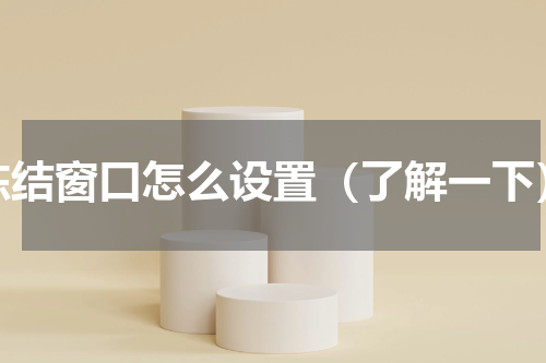 冻结窗口怎么设置（了解一下）