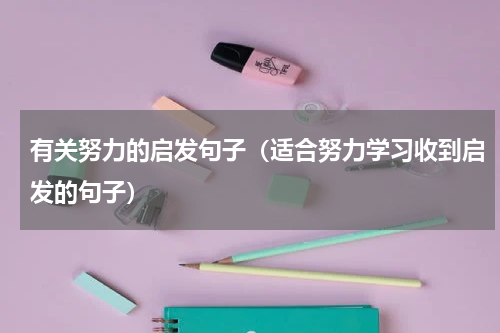有关努力的启发句子（适合努力学习收到启发的句子）