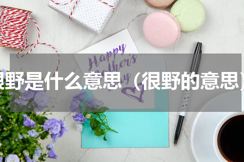 很野是什么意思（很野的意思）