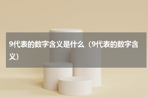 9代表的数字含义是什么（9代表的数字含义）