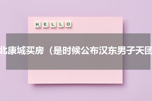 汉北康城买房（是时候公布汉东男子天团）