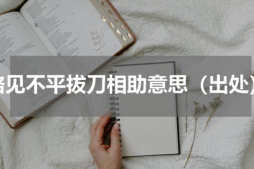 路见不平拔刀相助意思（出处）