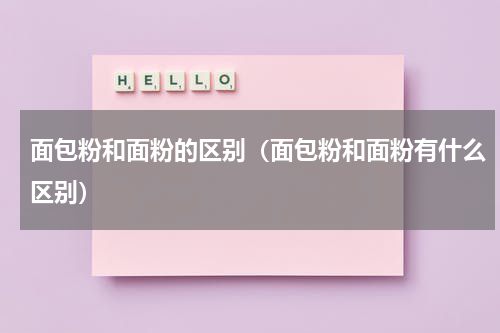 面包粉和面粉的区别（面包粉和面粉有什么区别）