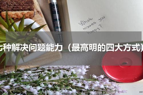 七种解决问题能力（最高明的四大方式）