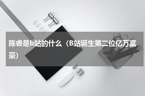 陈睿是b站的什么（B站诞生第二位亿万富豪）