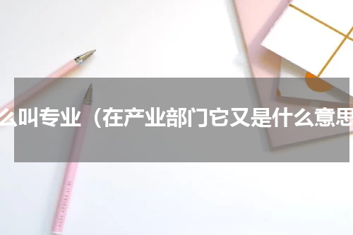 什么叫专业（在产业部门它又是什么意思）