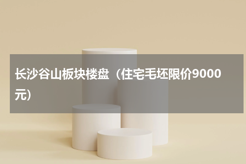 长沙谷山板块楼盘（住宅毛坯限价9000元）