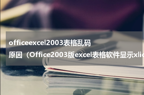 officeexcel2003表格乱码原因（Office2003版excel表格软件显示xlicons无法打开表格）