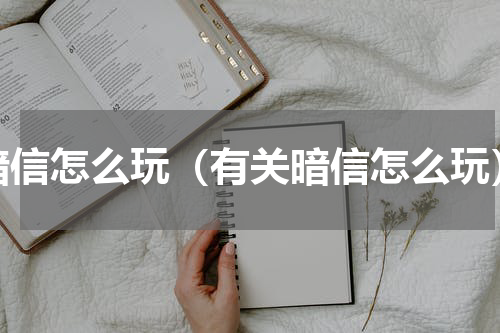 暗信怎么玩（有关暗信怎么玩）