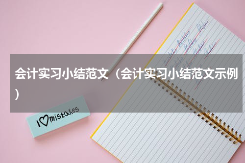 会计实习小结范文（会计实习小结范文示例）