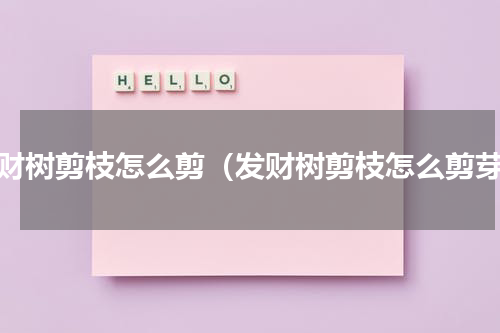 发财树剪枝怎么剪（发财树剪枝怎么剪芽）