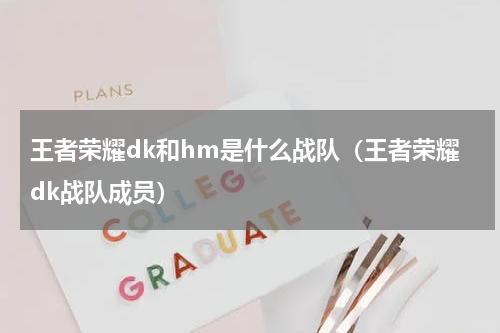 王者荣耀dk和hm是什么战队（王者荣耀dk战队成员）