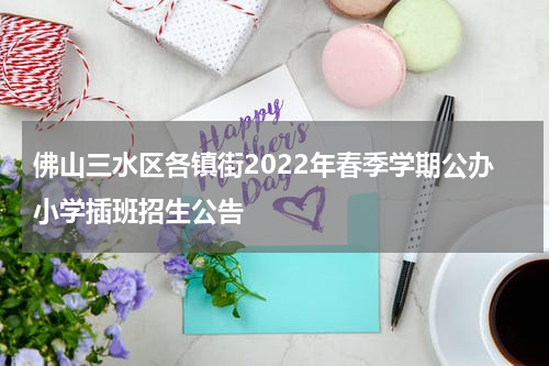 佛山三水区各镇街2022年春季学期公办小学插班招生公告