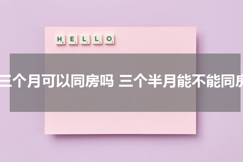 头三个月可以同房吗 三个半月能不能同房