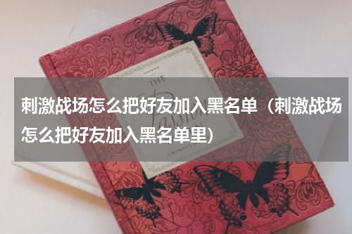 刺激战场怎么把好友加入黑名单（刺激战场怎么把好友加入黑名单里）