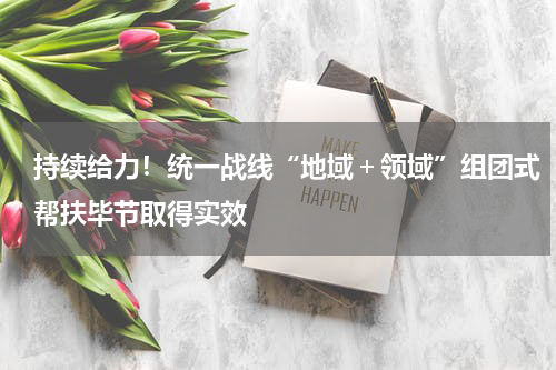 持续给力！统一战线“地域＋领域”组团式帮扶毕节取得实效