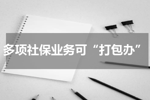 多项社保业务可“打包办”
