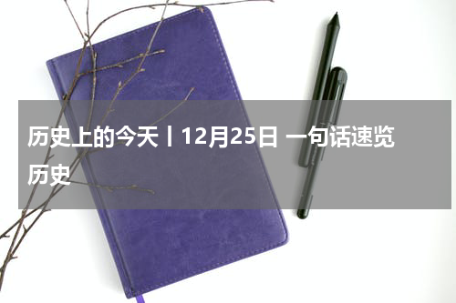 历史上的今天丨12月25日 一句话速览历史