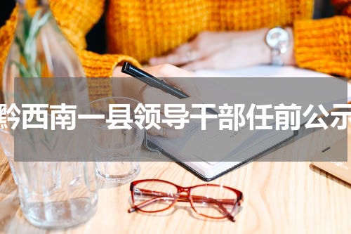黔西南一县领导干部任前公示