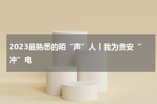 2023最熟悉的陌“声”人丨我为贵安“冲”电