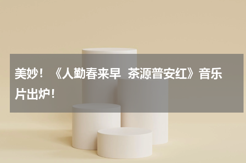 美妙！《人勤春来早  茶源普安红》音乐片出炉！