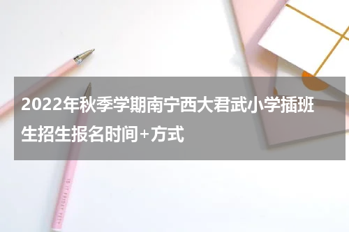 2022年秋季学期南宁西大君武小学插班生招生报名时间+方式