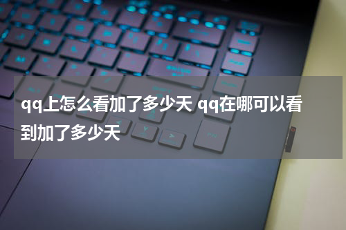 qq上怎么看加了多少天 qq在哪可以看到加了多少天