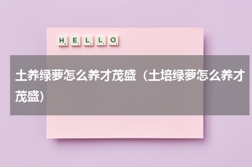 土养绿萝怎么养才茂盛（土培绿萝怎么养才茂盛）